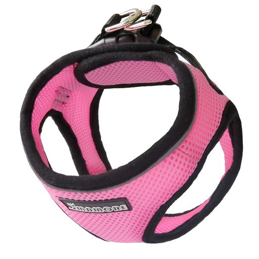 通気性犬ハーネスメッシュ生地軽量調節可能引っ張り防止犬用胴輪簡単着脱夜間反射咳き込み軽減耐久性小型犬中型犬人気丈夫散歩用ペット首輪(XSピンク)