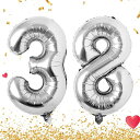 数字バルーン40インチ大きいバースデーバルーン【数字38】ナンバーバルーン誕生日風船バースデー飾りアルミ風船約90cmビッグバルーン数字ハッピーバースデー飾り付け結婚式パーティー…