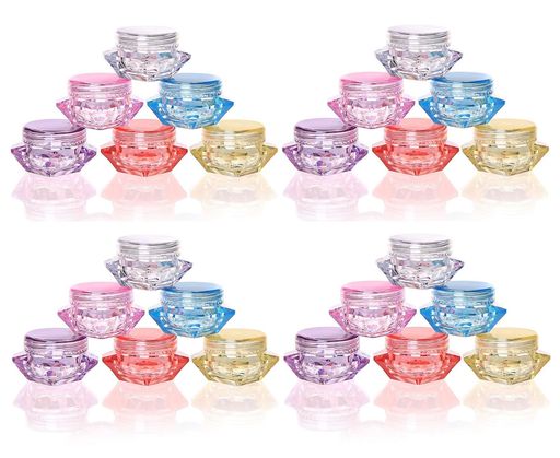 Refill, Atomizers - siawadekyクリームボックスクリアジャー化粧品サンプル空容器60個セット6色ダイヤモンド型コスメティックポットジャー蓋付きミニサンプル保存容器詰め替え可能化粧品分装ボトル旅行出張…