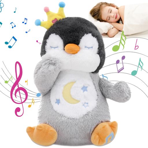 「高品質素材の取り組み」おもちゃはもふもふなぬいぐるみ生地で作られます。ふわふわな肌触りと25センチの寸法のおかげで、子供たちが持ちやすくて抱きやすいです。すべてのメロディーと効果音は子供たちの聴覚を保護するための科学的なデシベルテストに合格しています。耐久性を重視しているので、楽しく遊んでできます。 「感覚を促すこと」子供たちの脳神経発達をサポート!柔らかい手触り、優しい音楽、リズミカルな呼吸音、そして柔らかな光が子供の五感を刺激し、脳の発育を促進します。学習意欲や好奇心を育てるのに最適な玩具です。 「かわいいアニマルの見た目」このぬいぐるみは動物たちそっくりの特徴をリアルに表現することを追求するだけでなく、呼吸声もできます。子供が生物への興味が深めるのをサポートします。別になると、生き生きとしたイメージはぬいぐるみ好きの方にとても似合います。ペンギンとあひるとウサギの三種類があって、お好きなのを選んでください。 「多機能ぬいぐるみ」このかわいい寝かしつけぬいぐるみは軽音楽をつけて、呼吸できて、子供の睡眠の質を高めることができます。