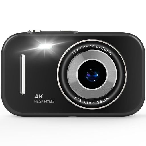 デジタルカメラデジカメ4800万画素【4K動画撮影音楽プレーヤーUSB充電式】2.8インチ大画面コンパクトカメラ16倍ズーム美顔フィルターフラッシュ手振れ補正ウェブカメラ800mAh大容量バッテ…