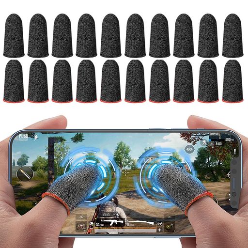 指サックゲーム用スマホ指サック28針超高感度超薄銀繊維手汗対策指カバー全指対応誤触減少良好な弾力性滑り止め汗を吸収して消臭(20個(ブラック+レッド))