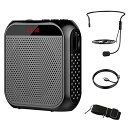 Absdefen拡声器スピーカーメガホンポータブル拡声器ハンズフリー拡声器外観小型マイク付きUSB充電式2200mAh大容量デジタルディスプレイ付きmicroSDカード対応