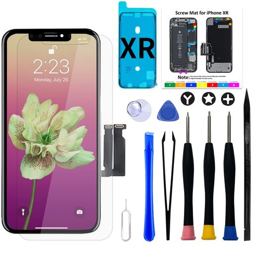 BRINONACIPHONEXRLCD液晶パネル6.1”3Dタッチ付きフロントパネル修理用交換用LCD修理工具付き(IPHONEXR)
