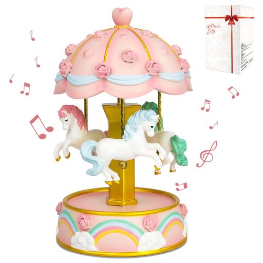 オルゴールSetiepp誕生日プレゼント女性回転メリーゴーランドカラフルなLEDライトおしゃれ卒業祝い記念日女性雰囲気作り出産祝いクリスマスプレゼント置物女の子家族友達恋人への人気…
