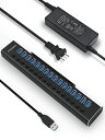 ROSONWAYUSBハブ3.016ポートアルミ製USBHub100WセルフパワーUSBハブ5Gbps高速転送12V/8.3AACアダプタ付き独立スイッチ(RSH-A16)(2)