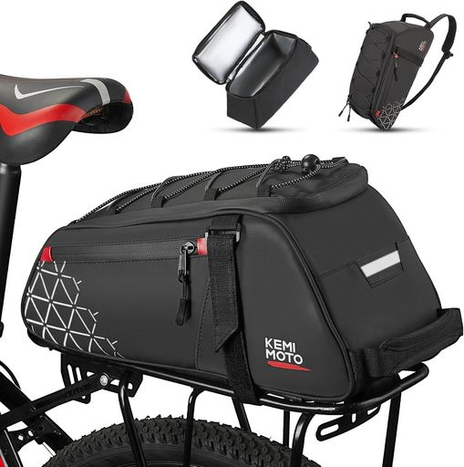【インナーポーチ分離で2WAYに使える】KEMIMOTO自転車リアバッグパニアバッグ14L(8+6)大容量自転車用保..