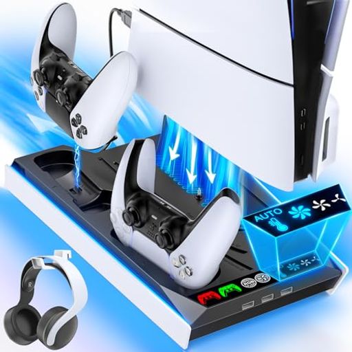 【PS5Slim/PS5Pro/PS5対応】PS5Slim縦置き冷却スタンド自動/手動モード3段階風速調整PS5コントローラー充電器2台同時充電充電指示ランプ付PS5/PS5スリム/PS5プロ対応PS5周辺機器 【PS5Slim/PS5Pro/PS5対応】PS5Slim縦置き冷却スタンド自動/手動モード3段階風速調整PS5コントローラー充電器2台同時充電充電指示ランプ付PS5/PS5スリム/PS5プロ対応PS5周辺機器