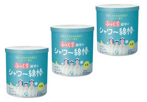 コットン・ラボ ふっくら綿球のシャワー綿棒 330本 (110本x3個) 【まとめ買い】