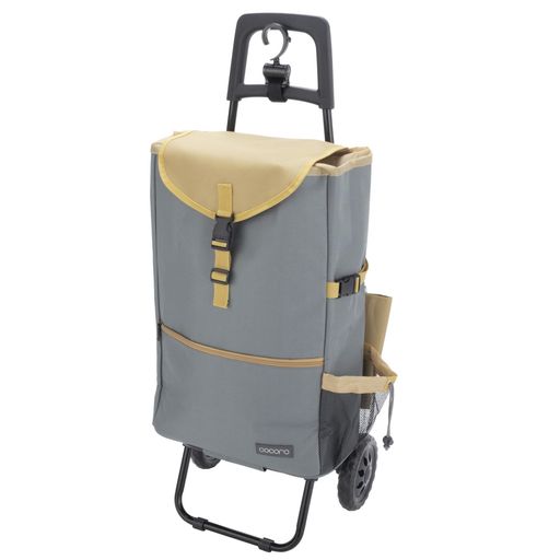 乐天商城 - レップ(Rep) Cocoro(コ・コロ) ショッピングカート ココロモリー カートチェア グレー 40L 椅子付き 荷物フック 折り畳み式 ペットボトル収納 保冷 保温 エコバッグ 買い物 おしゃれ 可愛い シ…