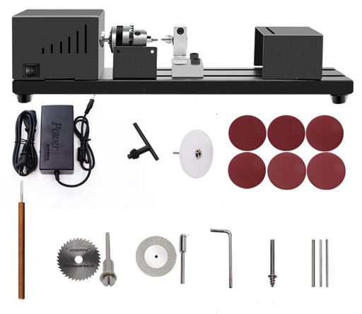 Jiayichengju旋盤機ミニ旋盤ビーズ研磨機ジュエリービーズ研磨木工ツール24VDC100W高精度耐久性ビーズ..