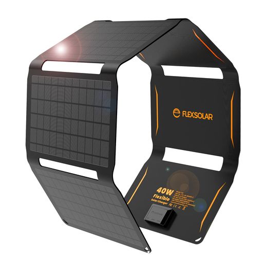 FlexSolarソーラーパネル40Wソーラーチャージャーusb3出力ポートETFE材質充電器防水防塵DC/PD40W/QC3.0急速充電ポータブル電源/Phone/Android対応