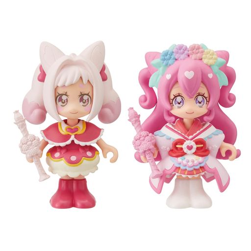 『デリシャスパーティハート 白抜きプリキュア』より、お洋服と髪の毛を簡単チェンジできる「プリコーデドール パーティアップスタイルセット」が登場! パワーアップしたキュアプレシャスと成長したコメコメのプリコーデドールです。 付属のパーティキャンドルタクトは、手に持たせて遊ぶことが出来ます。 対象年齢:3才~ コピーライト:(c)ABC-A・東映アニメーション
