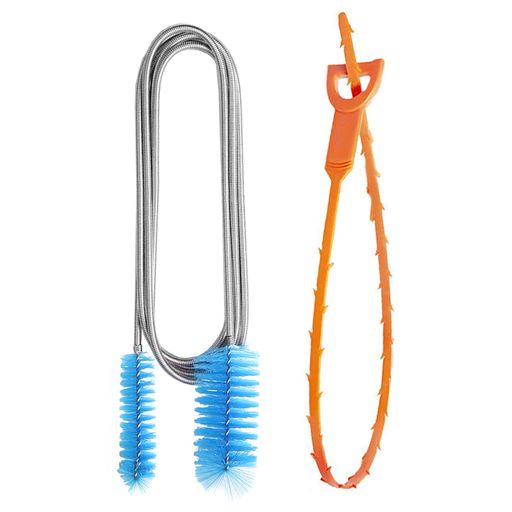 ZiSyouMaパイプブラシブルー2本セットステンレス製ナイロン製多用途洗浄排水管排水溝トイレ風呂キッチ..