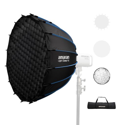 amaranLightDome90|90cm大型円形ソフトボックス|Bowensマウント対応|広い範囲で均一なソフトな照明|速攻設置、携帯用バッグ付属