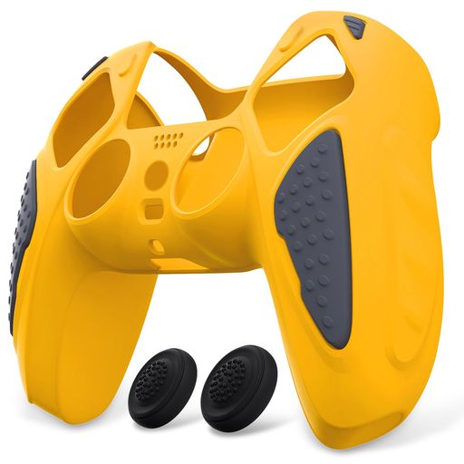 PlayVitalps5コントローラーに対応用シリコンカバー、滑り止めコントローラーシリコンスキンケース、ps5対応用人間工学に基づいたソフトラバー保護ケース親指スティックキャップ付き【ナ…