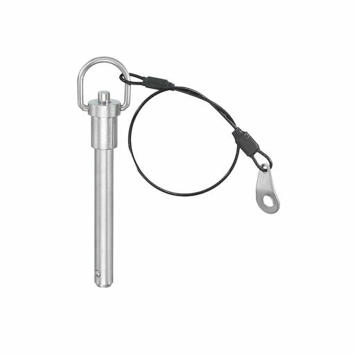 PATIKILステンレススチールリングハンドルロックピン3/8”x2.36”304ステンレススチールボールロックピンクイックリリースセーフティロケーティングピンボタン付き25cmワイヤー(9.5x60mm)
