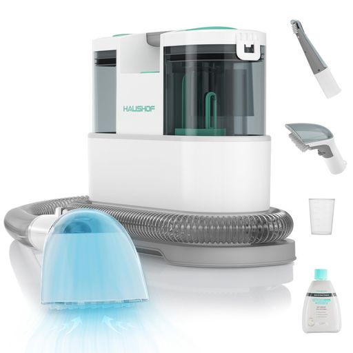 HAUSHOFカーペットクリーナーリンサー洗浄機400Wカーペット洗浄機超強力吸引布製品クリーナー布洗浄機スチームクリーナー水漏れ防止乾湿両用お湯対応可能絨毯シートラグペット粗相染み…