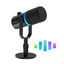 FEELWORLDXLR/USBメタルダイナミックマイクロホンRGBライトエフェクト単一指向性ブログ、レコーディング、ゲーム、ライブストリーミング用(PM1)