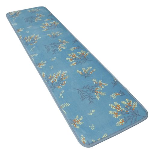 乐天商城 - トップ産業(Top-sangyo) キッチンマット さらふわ ロングマット ミモザ ブルー 45x180cm 台所 フローリング 長い すべり止め 新生活 北欧 ふわふわ さらさら おしゃれ かわいい 92141800