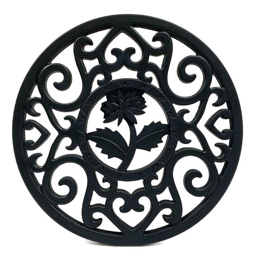 HwaGui鉄器鍋敷釜敷き鍋敷き鋳鉄釜敷急須置き瓶敷き調理器具鉄器(花柄型)