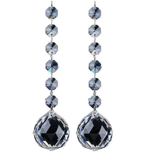 Rakuten - サンキャッチャー水晶2個セットクリスタルボールプリズムボール取り付け金具付き運気幸運風水インテリア20mm30mm40mm選べる3サイズ(40mm)
