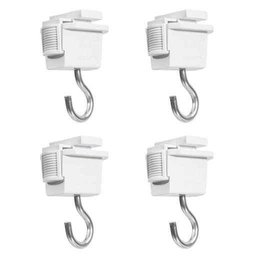 Hooks - Aiwode落下防止ロック付ダクトレール用吊りフック落下防止ロック付照明器具配線ショップライン吊りフック簡単取付工事不要ホワイト4個セット