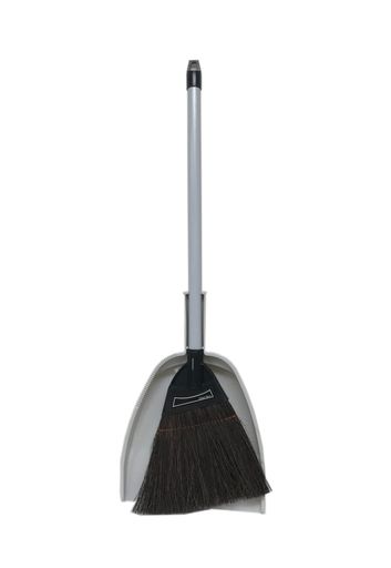日本クリンテック黒シダほうきちりとりセット幅22cm全長75cm屋内外細くしなやかな天然繊維細かいチリやホコリの掃除【お得な5本セット】