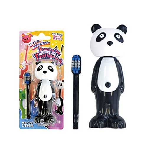 ボタンを押すと飛び出す歯ブラシ キャップはかわいいアニマル 替えブラシ付き
