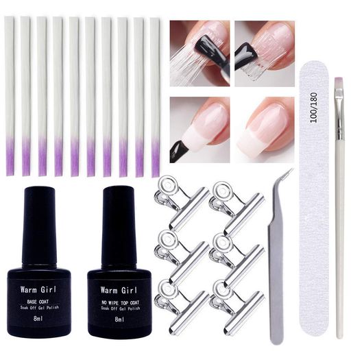 Jell Nail - ネイルファイバーセットネイルエクステンショングラスファイバー10ピース/セットサロンツールセット長さだし用