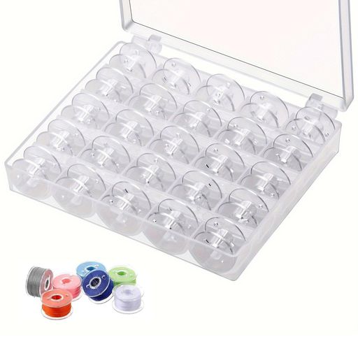 【サイズ】 1 ボビン:25 個 x 2.03x1.14cm 2 収納ボックス:12x10x2.7cm 【高品質透明ボビン】 高品質プラスチック製で透明設計。糸がなくなったら再巻き可能で、家庭での実用性抜群の便利ツールです。 【収納性抜群】 異色の裁縫糸を巻き付け可能で、日常の裁縫ニーズを満たす 高品質透明プラスチック製ケース付きで、1 箱に 25 本のボビンを収納 各機種・仕様のボビンにも適した汎用的な収納設計 【幅広い互換性】 電動ミシン/家庭用足踏みミシン/工業用電機ミシンに汎用可能。 【製品特徴】 精巧コンパクトなデザイン 肌触りが柔らかく快適 収納性に優れる 高い耐摩耗性を備える