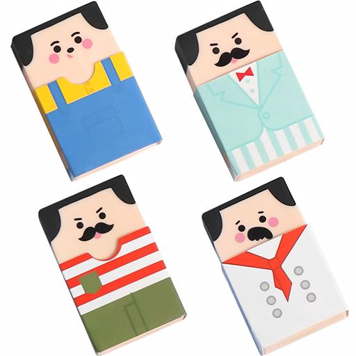 Erasers - JUJUGO消しゴム4点セット小学生文房具練り消しハゲおじさん消しゴム可愛い鉛筆消しゴム記念品
