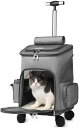 ペットキャリーリュックキャスター付き4輪バッグ4WAYハンドル付きキャットドッグ避難用折りたたみ猫犬用小型犬犬子猫通院ペットカートコンパクト