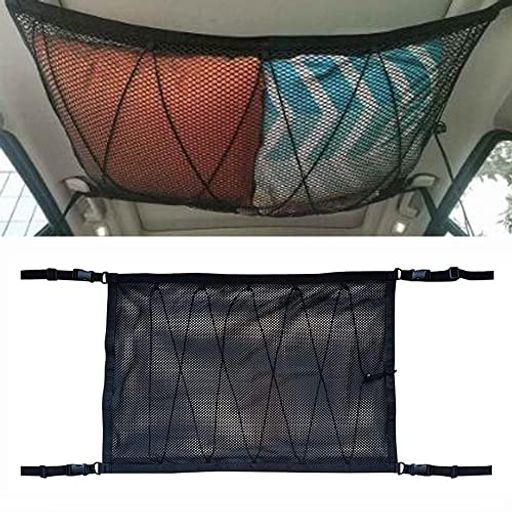 YFFSFDC車収納カーゴネット65*90cmフック4個付天井専用車内多用途天井収納車天井ネット天井ルーフネッ..