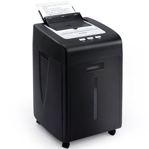 【仕様】シュレッダー 家庭用 電動本体寸法:約幅390x奥行380x高さ610mm 重量:15.9KG 電源:AC100V 50/60HZ 定格消費電力:400W 自動給紙細断枚数:最大A4コピー用紙220枚 手動投入最大細断枚数:最大A4コピー用紙12枚 自動給紙細断時間:約60分間 手動投入細断時間:約30分間 細断サイズ:2x15mm ダストボックス容量:35L 【パワフルな性能】iCODIS家庭用シュレッダーはカバーを開けて、紙をオートフィード自動投入口にセットするだけで、一度に最大A4コピー用紙220枚を連続細断可能です。電動シュレッダーの手動細断枚数は最大A4コピー用紙12枚。約30分間連続細断可能です。また、CDとプラスチック製カード類は手差しで細断可能。 【細密細断】iCODISマイクロクロスカットシュレッダーは最先端の細断技術が使用され、セキュリティーレベル5の約2x15mmの細かいクロスカットサイズで、会社の機密情報・個人情報をしっかり守ります。より細かく裁断し、文字の判別がしにくい形状になっています。