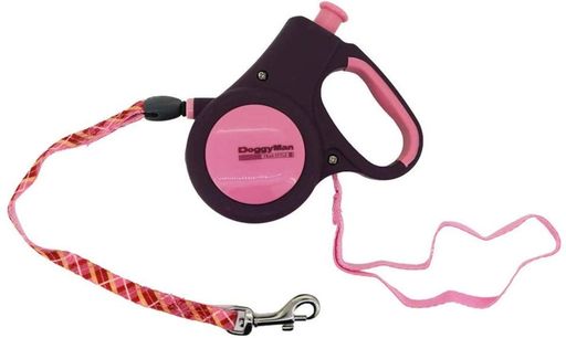 丸ヒモ4.5mの伸縮リール式散歩用リード SSサイズ:体重8kg以下の超小型犬用 《ドギーウォーカー》シリーズ 大きめのボタンを「押してロック」「押してフリー」の押すだけの簡単操作 グリップは、握りやすくすべりにくいハンドル部にラバー使用