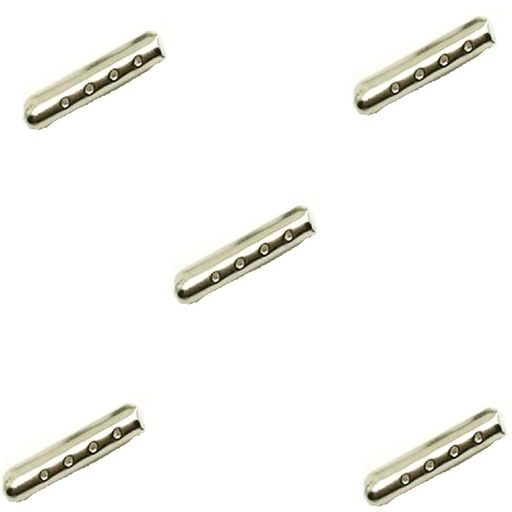 アグレット靴紐シューレースチップパイプ先端金具5個セット金ゼルセルニッケル銀黒ゴールドシルバースニーカーアクセサリー部品パーツ先っぽ金属(シルバー)