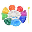 SANCOY 楽器8-トーンハンドベル カラフルな幼児用ハンドベル ミュージカルギフト ミュージカルハンドベル ロッドおもちゃ打楽器