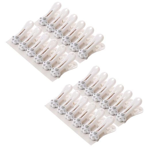 Yurika洗濯ばさみ跡がつかない洗濯バサミかわいい猫の足跡滑り止めノンスリップ防風タイプ多用途洗濯ピンチ物干し竿用部屋室外干し洗濯用品24個グレー