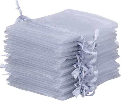 欧根紗ギフトバッグ100枚入り、7x9cm小欧根紗ギフトボックス、結婚式ジュエリーバッグ、純糸引きキャンディギフトボックス、結婚式クリスマス誕生日祝祭用透明メッシュバッグ