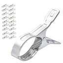 【18個セット】洗濯バサミステンレスピンチアルミスリム物干し旅行おしゃれハンガー洗濯はさみミニ屋外錆びないさびにくいベランダ竿フック強力かわいい収納リングプレゼ...