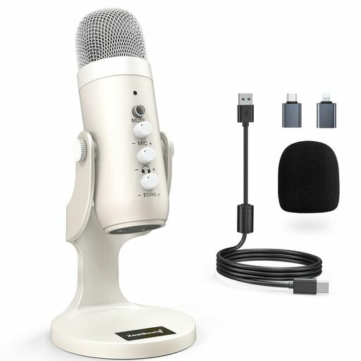 ZEALSOUND USBマイク (白)