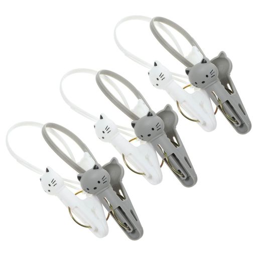 FRCOLOR紐付き洗濯バサミ6個セット防風多機能クリップ物干しロープ用プラスチック製滑り止め付き衣類や..