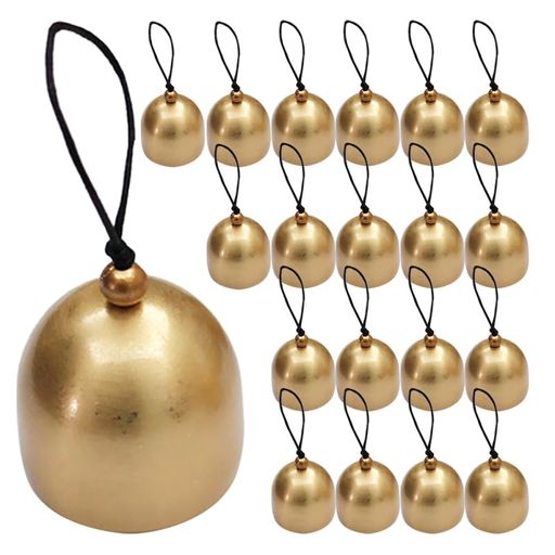 OUNONAクリスマスツリーオーナメントお鈴ミニベル鐘紐付きゴールド小さいかわいいおしゃれ20個クリスマ..