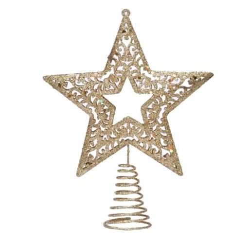 DUOLEIMIツリートップスタークリスマストップスター15cmクリスマスツリー星クリスマス飾りデコレーションスターゴールド(B)