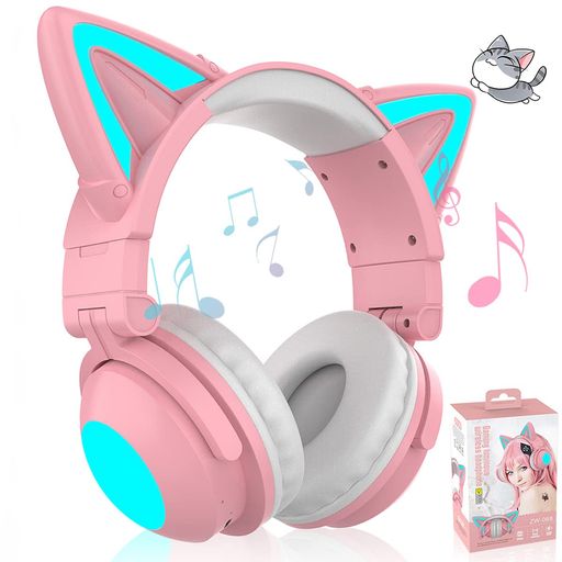 GHDVOPヘッドホンBLUETOOTH5.0猫耳ヘッドホン猫耳イヤホン可愛いゲーミングヘッドセット有線/無線両用伸縮式折り畳み式マイク内蔵LEDランプ7色自由変換キラキラ3.5MMUSBポート搭載ノイズキャ…