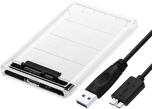 透明な2.5インチHDDケースUSB3.0接続SATA対応HDD/SSD外付けドライブケースUSB3.0ケーブル付きネジ&工具..