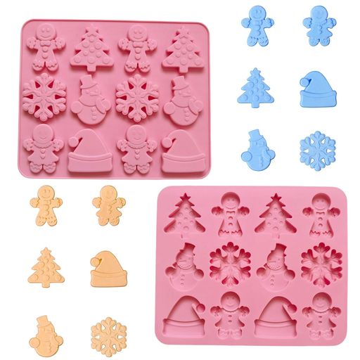 シリコンモールドクリスマスオーナメント雪の結晶クリスマスツリージンジャーブレッドマン雪だるまクリ..