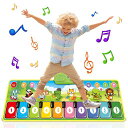 SINGERTOPピアノマットミュージックマット音楽おもちゃダンスマットゲーム音楽プレイマット子ども知育玩具電子ピアノ鍵盤楽器の玩具8種類動物音録音再生音量調整可能自動オフ省エネモ…
