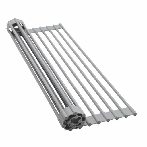 HEDONLEE水切りラックシンク上折りたたみシリコン43*33cm折り畳み水切り食器水切り食器置きコンパクト省スペース錆びない抗菌(グレー)